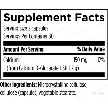 Calcium D-Glucarate - Designs for Health - healthy hormone metabolism